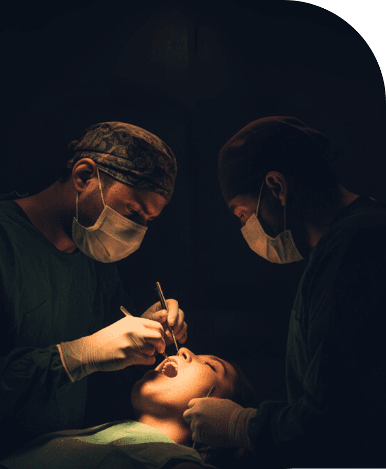 Doctor performing hair transplant
